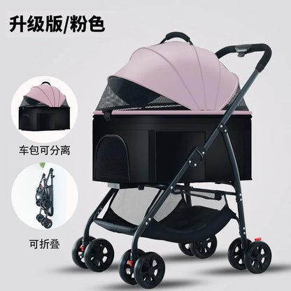 Pet Zen 3-in-1 pink dog stroller with removable carrier for medium dogs up to 55lbs on Tampa Home & Garden Store