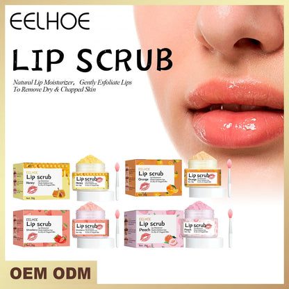 Watermelon Peach Lip Scrub by Silcy Skin with glossy lips and fruit-flavored scrub boxes on Tampa Home & Garden Store