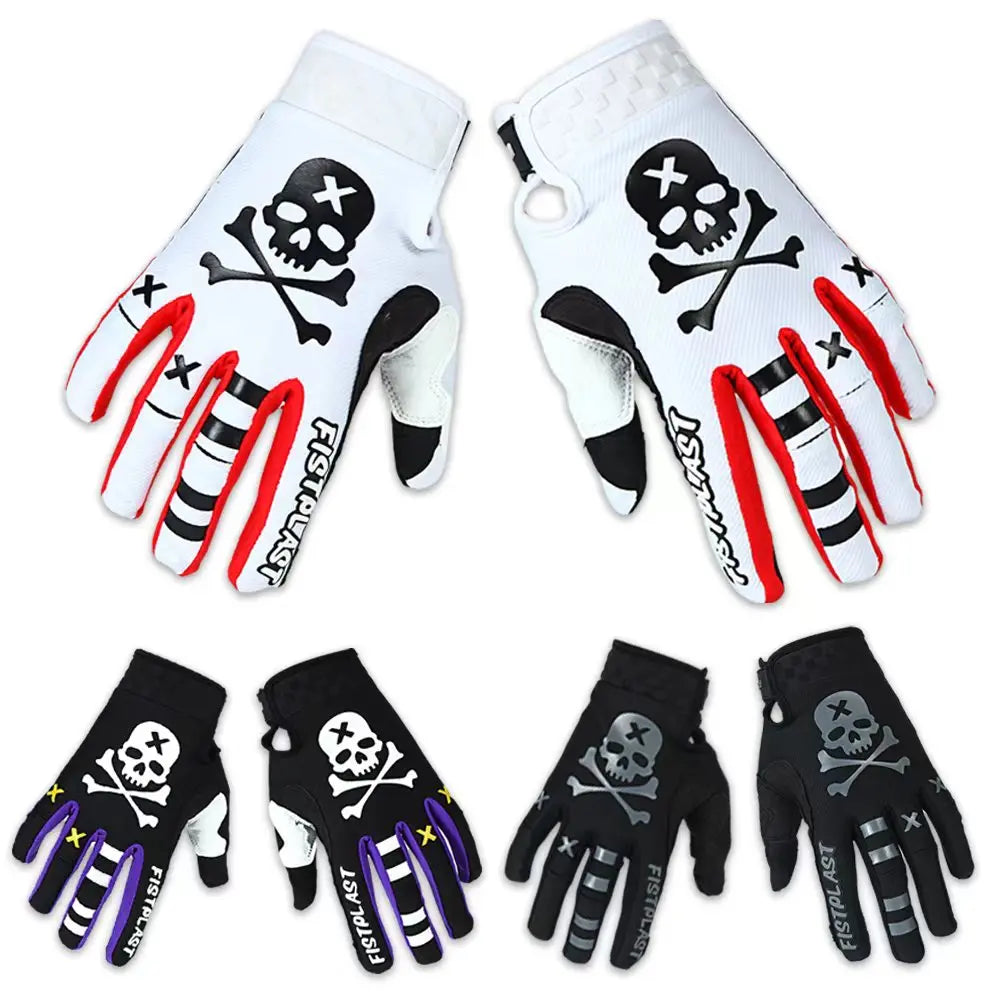 Six-color windproof anti-slip touchscreen motorcycle gloves by BikerZoneZ featuring skull motif on Tampa Home & Garden Store