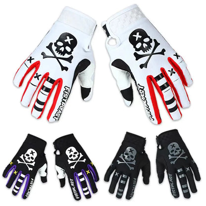 Six-color windproof anti-slip touchscreen motorcycle gloves by BikerZoneZ featuring skull motif on Tampa Home & Garden Store