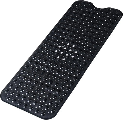 Bathtub mat Silcy Skin extra long black 40x100 cm with suction cups and drain holes on Tampa Home & Garden Store