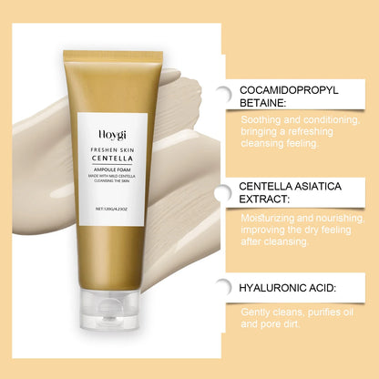 Centella Deep Cleansing Foam tube in gold with white label pump Silcy Skin facial cleanser on Tampa Home & Garden Store