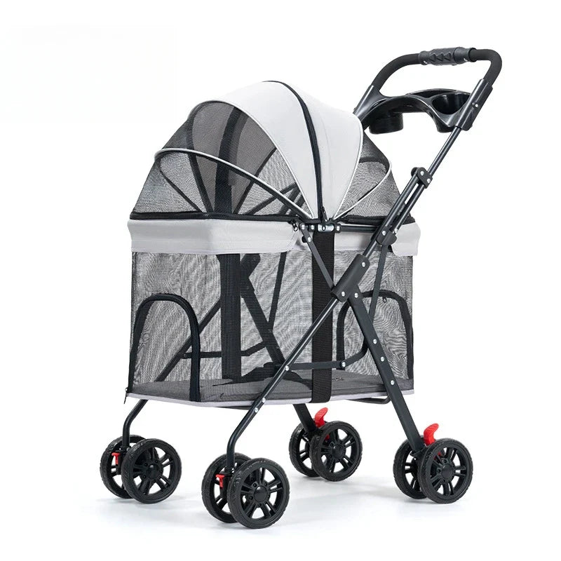 Pet Zen breathable stroller for dogs and cats, lightweight folding design with ventilated mesh on Tampa Home & Garden Store