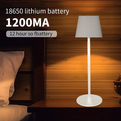 LumiGrid | Modern Stripe LED Table Lamp with Touch Dimming | Metal USB Desk Light for Decor