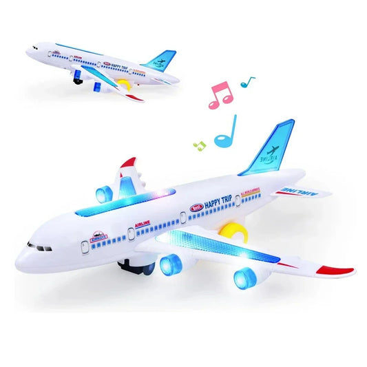 Electronic Airplane Toy with Music & Lights – Automatic Rotating Educational Plane - Tampa Home & Garden Store