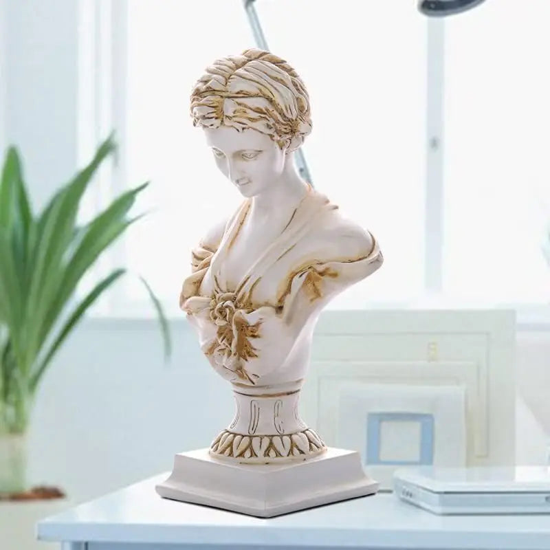 Goddess bust statue Perfecsy resin Venus sculpture on pedestal tabletop decor on Tampa Home & Garden Store