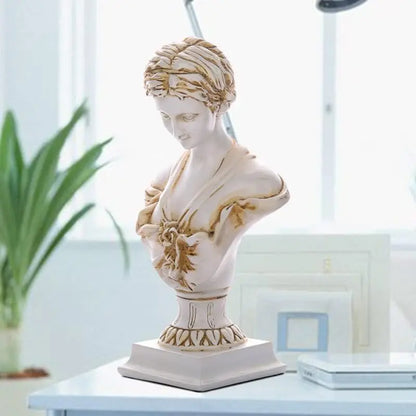 Goddess bust statue Perfecsy resin Venus sculpture on pedestal tabletop decor on Tampa Home & Garden Store