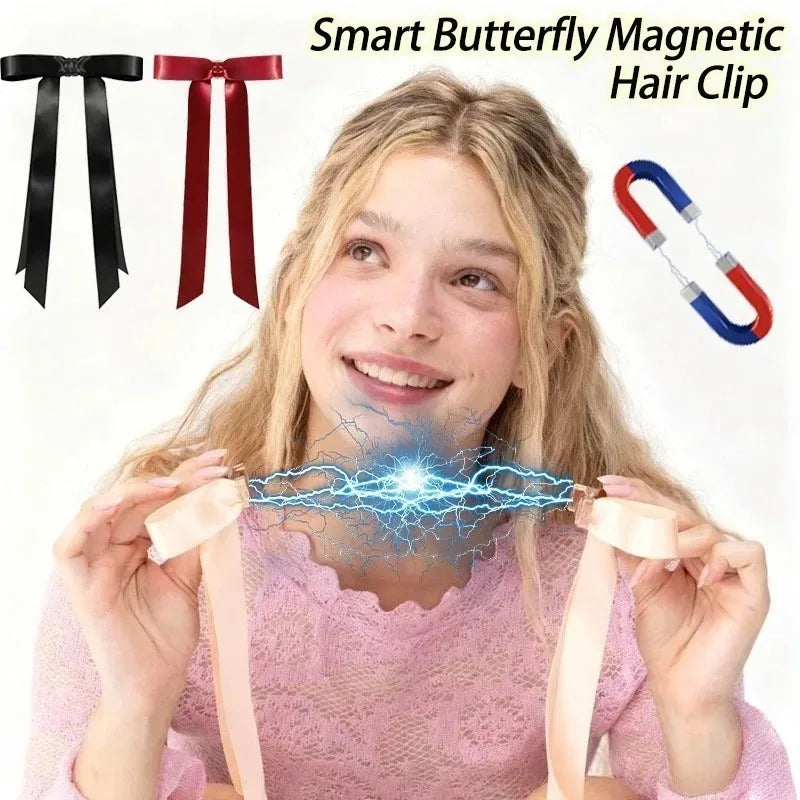 Butterfly Magnetic Hair Clip for Women and Girls, Silcy Skin, beige magnetic clips on Tampa Home & Garden Store