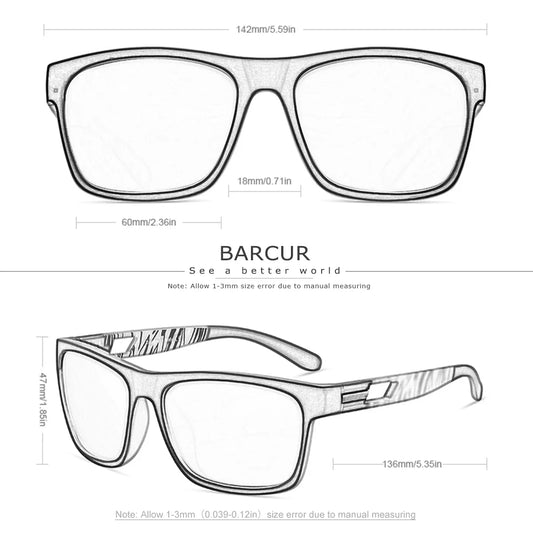 BARCUR polarized sport sunglasses for men with UV400 TAC coating anti-slip polycarbonate frame on Tampa Home & Garden Store