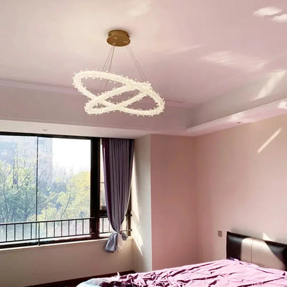 DecorBites Luxe Crystal Pendant Light, dimmable LED Art Deco circular chandelier on Tampa Home & Garden Store