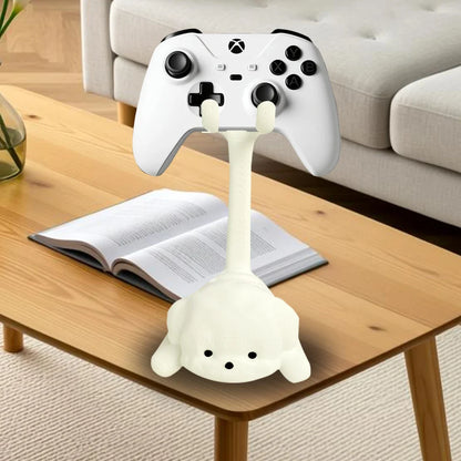 White cat-shaped game stand with long neck fits PS5/PS4/Xbox/Switch durable plastic on Tampa Home & Garden Store