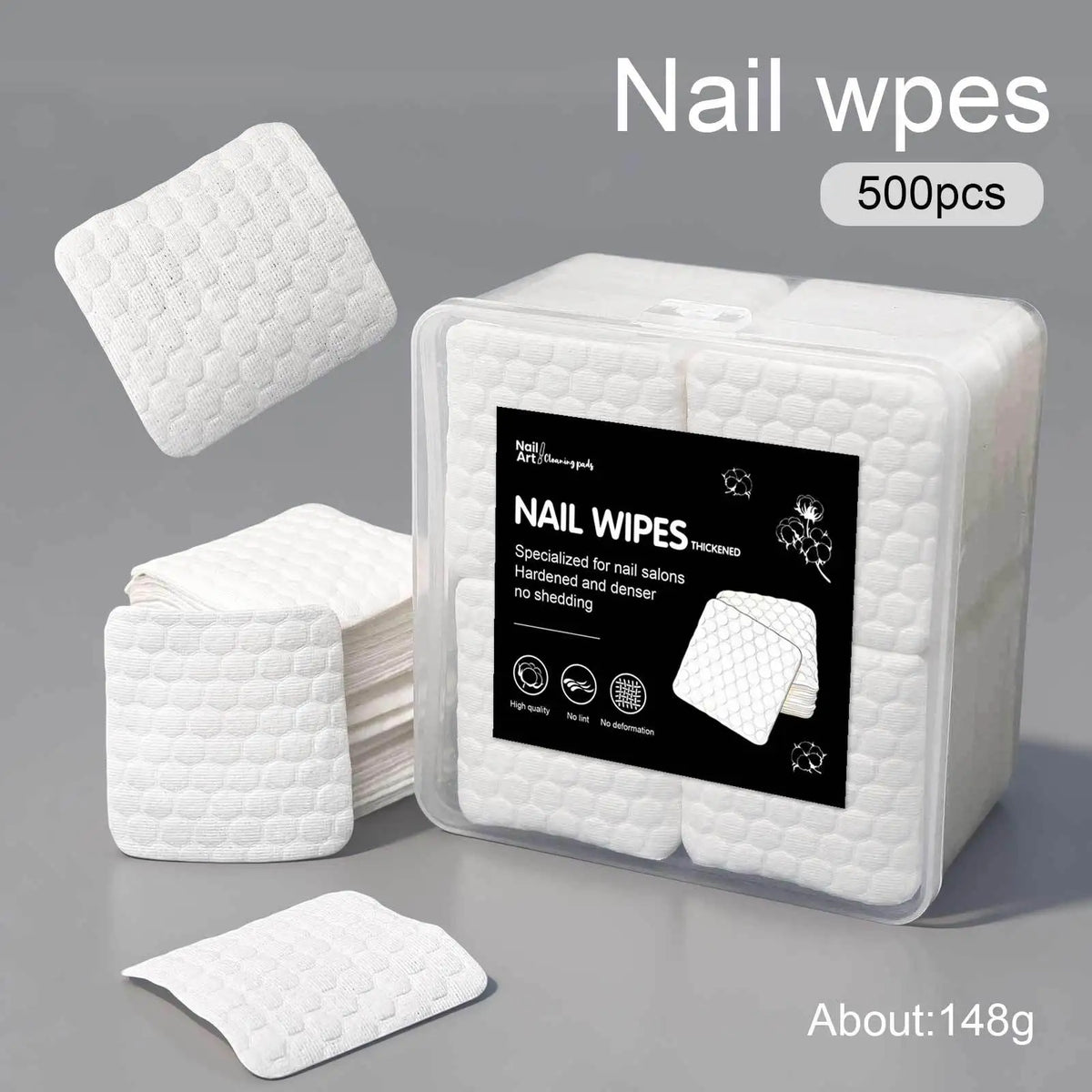 Silcy Skin Nail Wipes lint-free pads for gel nail remover, thickened, 500pcs box on Tampa Home & Garden Store