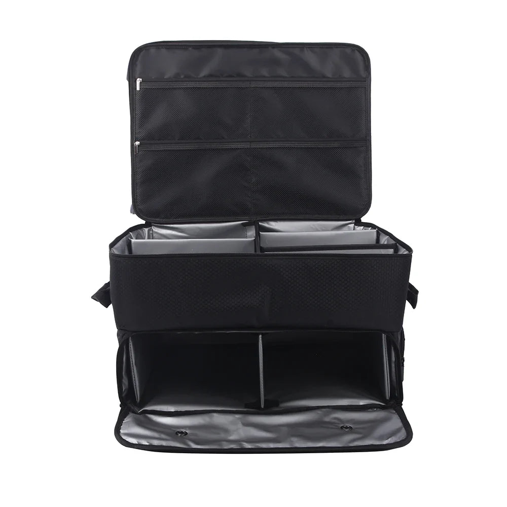 Golf Trunk Organizer EstaliosFit black waterproof car storage, mesh pockets and dividers on Tampa Home & Garden Store