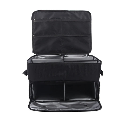 Golf Trunk Organizer EstaliosFit black waterproof car storage, mesh pockets and dividers on Tampa Home & Garden Store