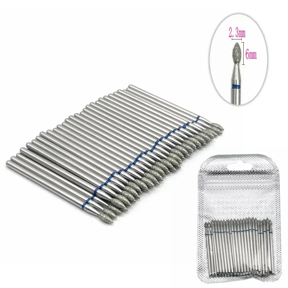 Silcy Skin 50pc diamond nail drill bit set for manicure, blue-band silver milling cutters on Tampa Home & Garden Store