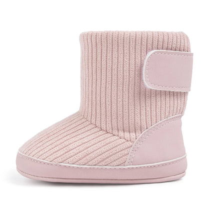 Newborn Winter Boots – Soft Corduroy Booties, pink with adjustable strap, UpTrend Deals on Tampa Home & Garden Store