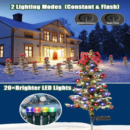 Perfecsy solar cedar Christmas tree outdoor lights with 20 LEDs and constant/flash mode on Tampa Home & Garden Store