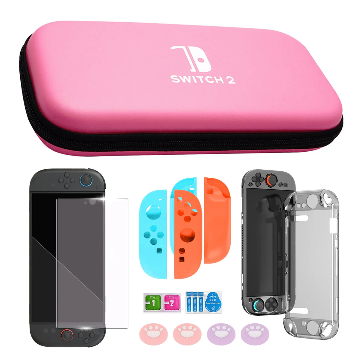 Pink hard carrying case for Switch 2 by FLIPSTYLEZLLC with black zipper on Tampa Home & Garden Store