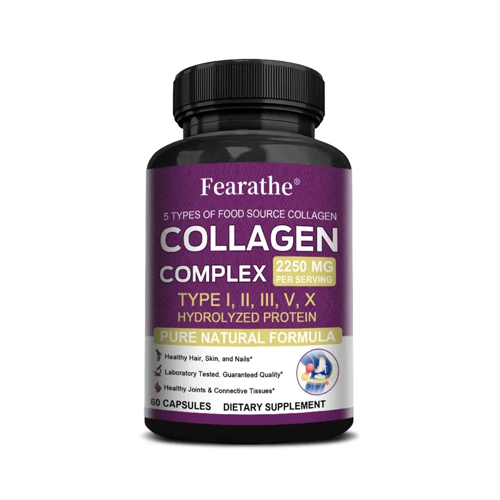 Silcy Skin multi-collagen capsules bottle with purple label Type I II III V X 60 capsules on Tampa Home & Garden Store