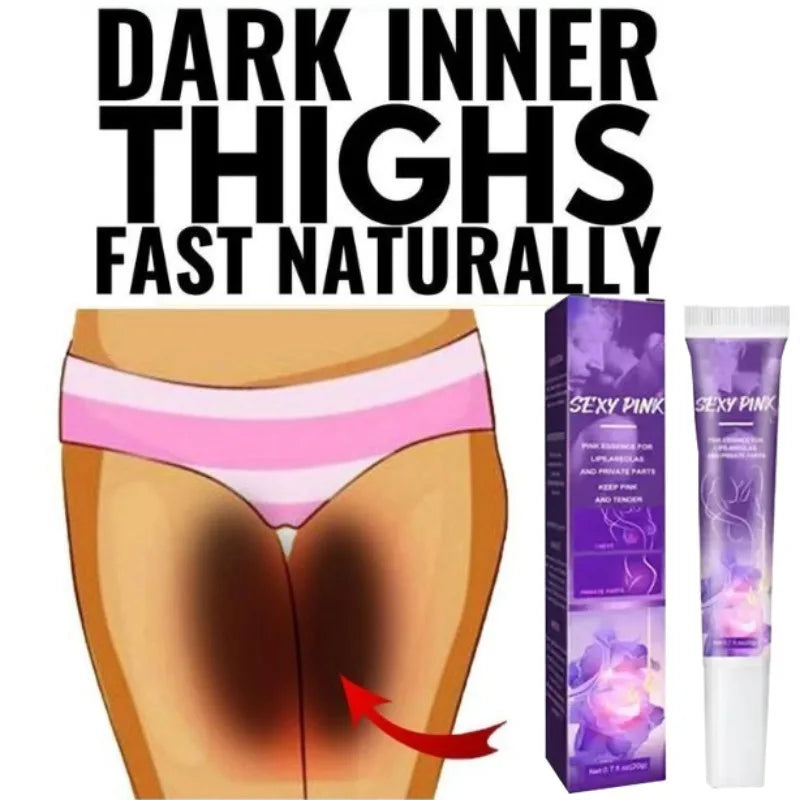 Intimate whitening cream Silcy Skin with purple packaging beside dark inner thighs on Tampa Home & Garden Store