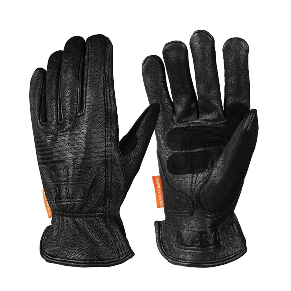 BikerZoneZ black sheep leather motorcycle gloves with knuckle protection, waterproof on Tampa Home & Garden Store
