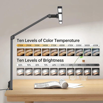 Perfecsy 24W LED desk lamp with clamp, adjustable color temperature and dimming for home/office on Tampa Home & Garden Store