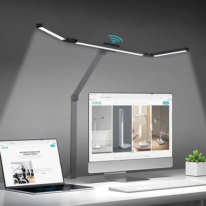 Perfecsy LED Desk Lamp with Clamp, dual-arc arms, remote dimming, 24W ultra bright on Tampa Home & Garden Store
