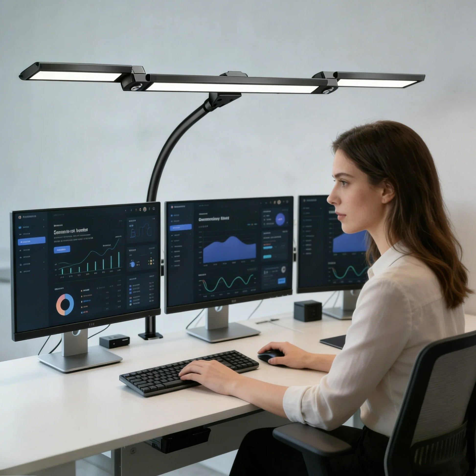 LED desk lamp with clamp, Perfecsy, 24W, remote dimming, ultra bright for home and office decor on Tampa Home & Garden Store