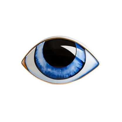 Nordic style ceramic eye ornament blue iris with gold rim Perfecsy decor on Tampa Home & Garden Store