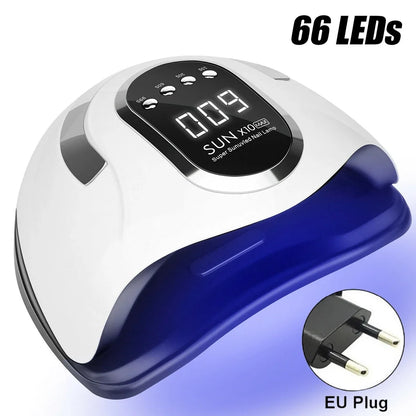 66 LED Nail Drying Lamp by Silcy Skin, white with blue base, auto-sensor UV LED dryer on Tampa Home & Garden Store