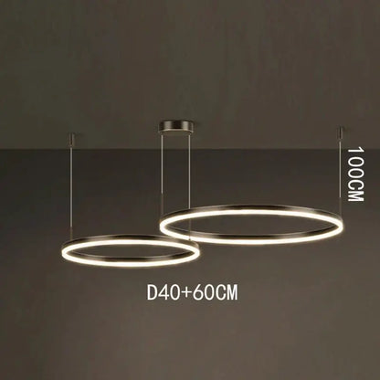 DecorBites LED pendant chandeliers twin rings metal finish adjustable 40/60cm drop on Tampa Home & Garden Store