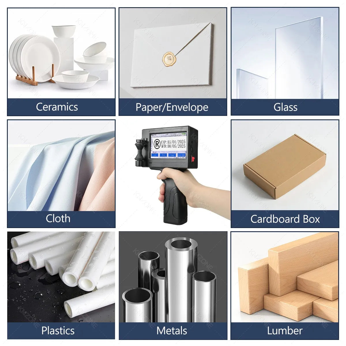 Portable Handheld Inkjet Printer TIJ Coding Machine with Touch Screen of ceramics and glass on Tampa Home & Garden Store