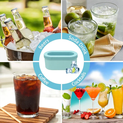 Portable Round Silicone Ice Bucket and Mold