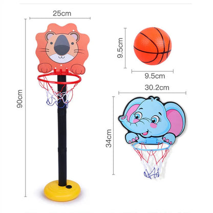 Kids adjustable basketball hoop with two animal backboards lion elephant indoor outdoor on Tampa Home & Garden Store