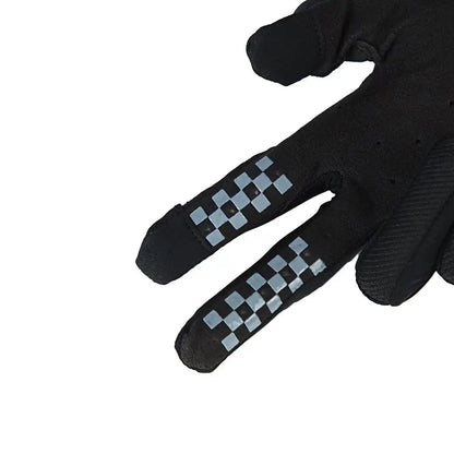 Six-color windproof anti-slip touch-screen motorcycle gloves by BikerZoneZ, black with blue-gray checkered finger grips on Tampa Home & Garden Store