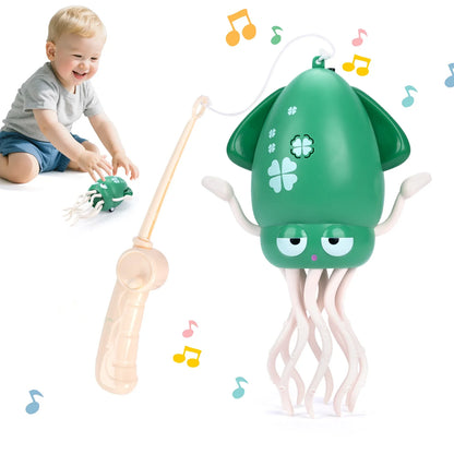 Electronic dancing squid toy in green with light and music for toddler tummy time Perfecsy on Tampa Home & Garden Store