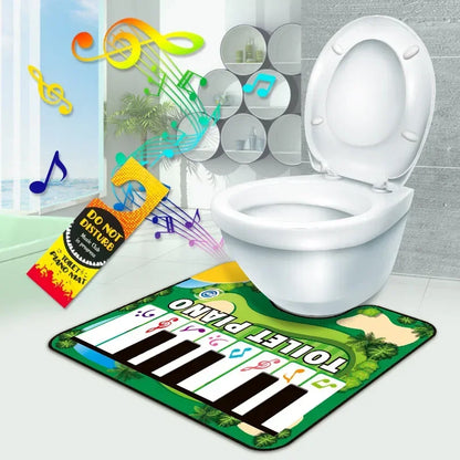 Adult electronic piano game toilet rug with colorful keyboard graphic and music notes FLIPSTYLEZLLC on Tampa Home & Garden Store