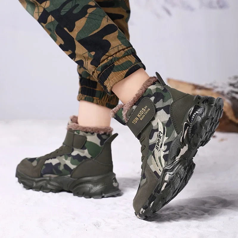 Kids Winter Snow Boots camouflage plush lining warm anti-slip sole UpTrend Deals on Tampa Home & Garden Store