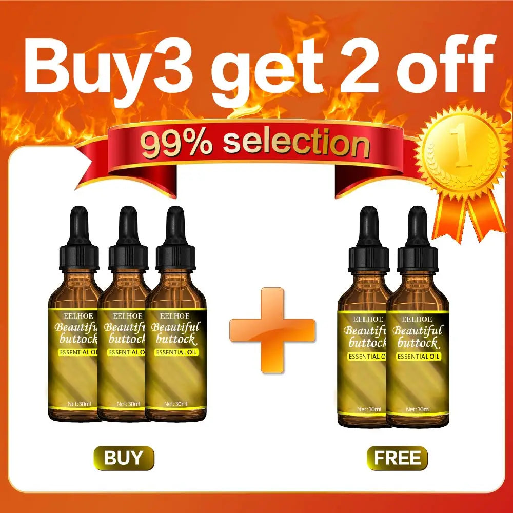 Silcy Skin Hip Up essential oil buttock enlargement cream amber dropper bottles set of five on Tampa Home & Garden Store