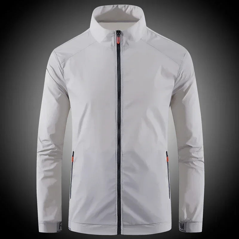 Men's sunscreen jacket UpTrend Deals, light gray breathable waterproof windbreaker on Tampa Home & Garden Store