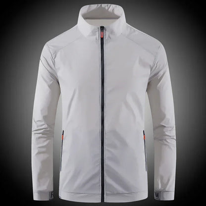 Men's sunscreen jacket UpTrend Deals, light gray breathable waterproof windbreaker on Tampa Home & Garden Store