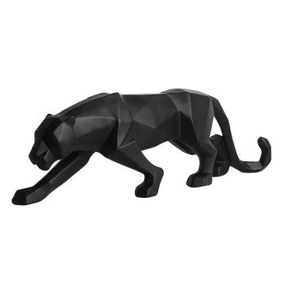 Panther statue in geometric black resin for modern home or office decor on Tampa Home & Garden Store