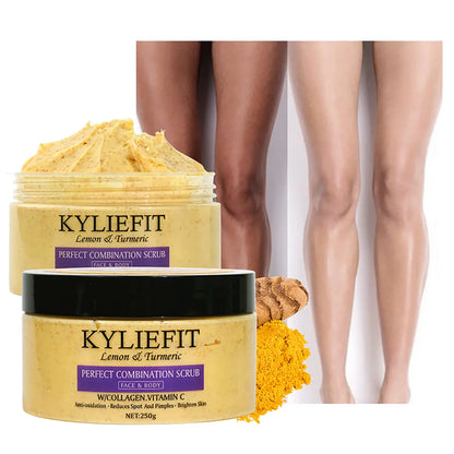 Silcy Skin Natural Turmeric Scrub for face and body; bright exfoliating paste in 2 jars on Tampa Home & Garden Store