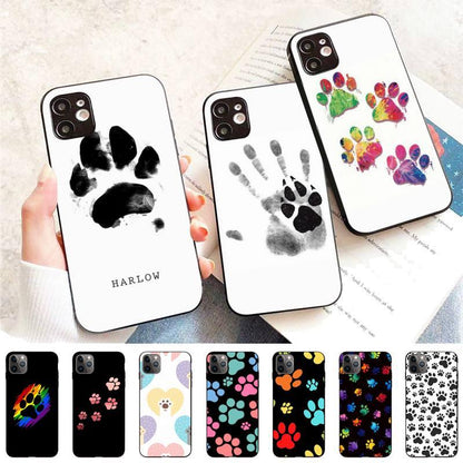 Stevvex Dog Paw Phone Case set for iPhone 11–13, assorted paw print designs on Tampa Home & Garden Store