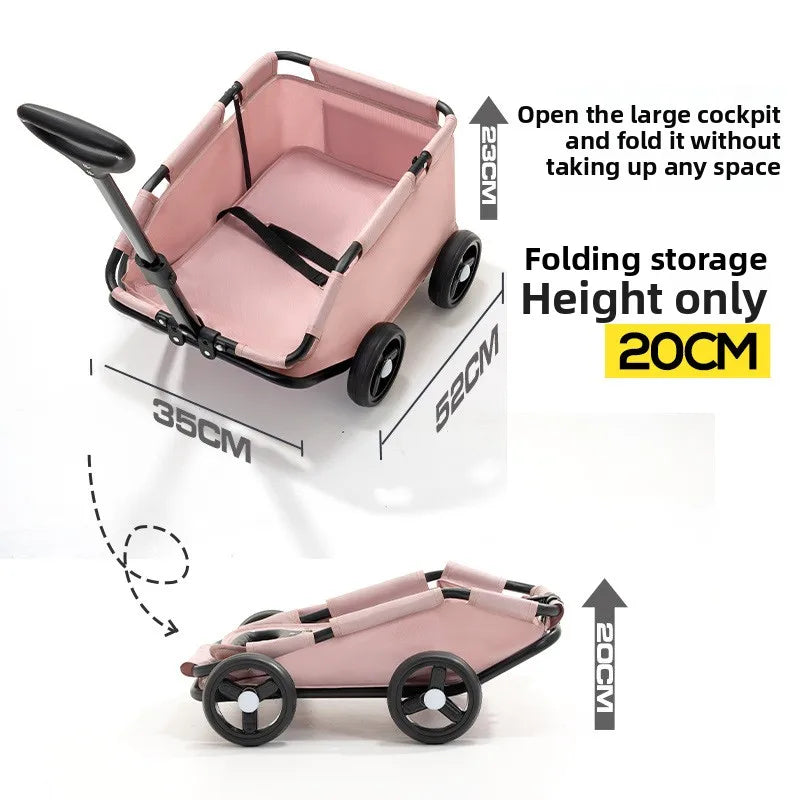 4-Wheel Dog Stroller by Pet Zen pink with sunshade for small pets on Tampa Home & Garden Store