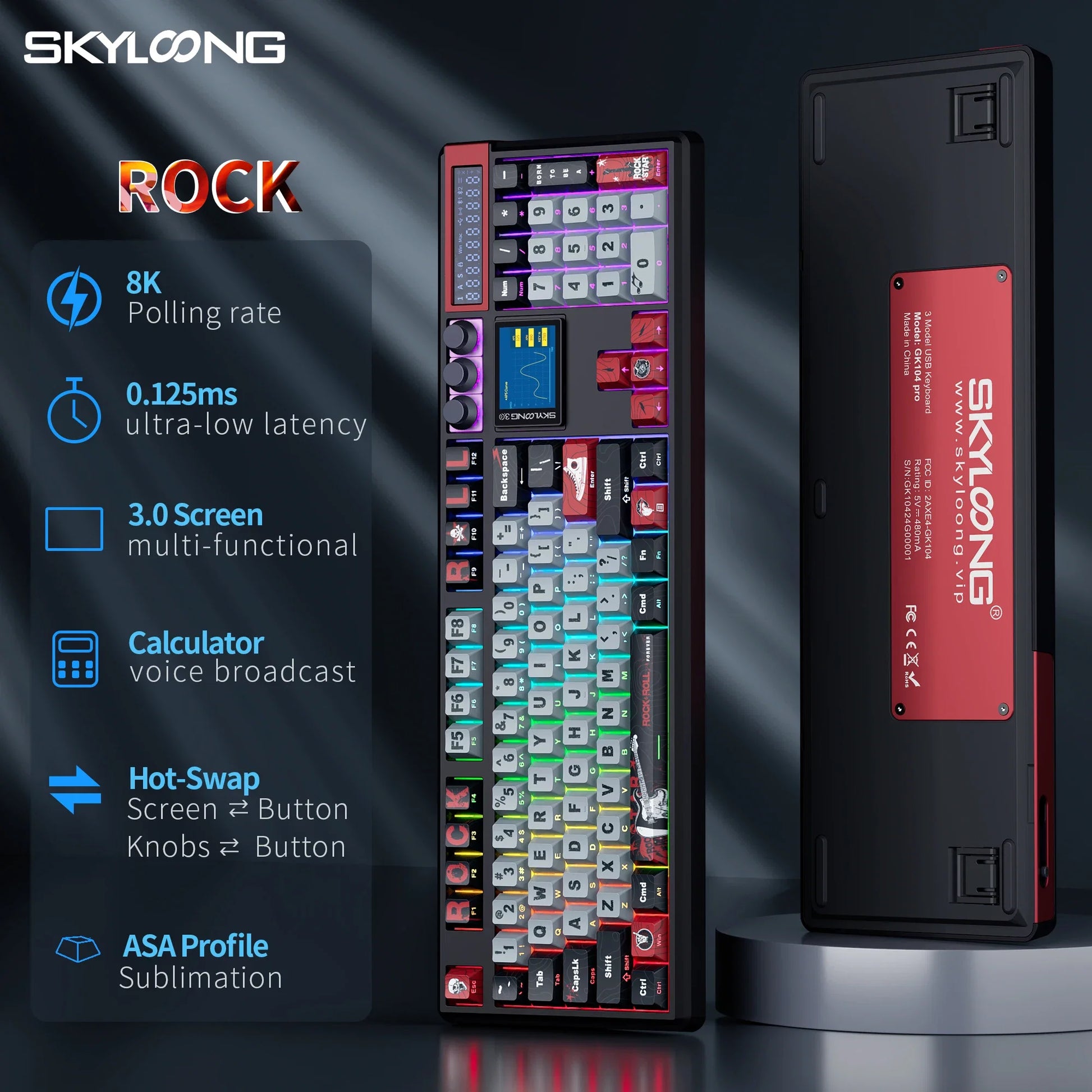 Skyloong GK104 Pro wireless mechanical keyboard black with hot-swappable low-noise switches on Tampa Home & Garden Store