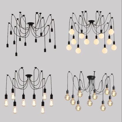 Spider Chandelier 8 Head E27 Pendant Light Vintage Industrial Ceiling Lamp