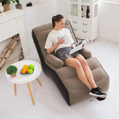 Folding Lazy Sofa Inflatable Lounge Chair Thick Durable Gaming Lounger Air Bed Seat