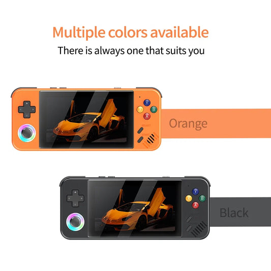M41P Linux handheld game console orange and black two-color 4.3-inch display, D-pad and joystick on Tampa Home & Garden Store