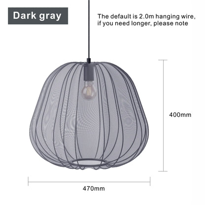 DecorBites LED Art Chandelier pendant light with dark gray mesh shade, modern indoor fixture on Tampa Home & Garden Store